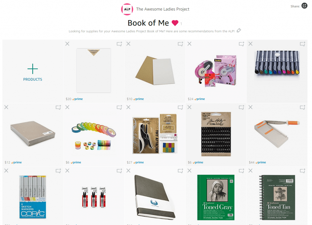 Book of Me Amazon Idea List The Awesome Ladies Project